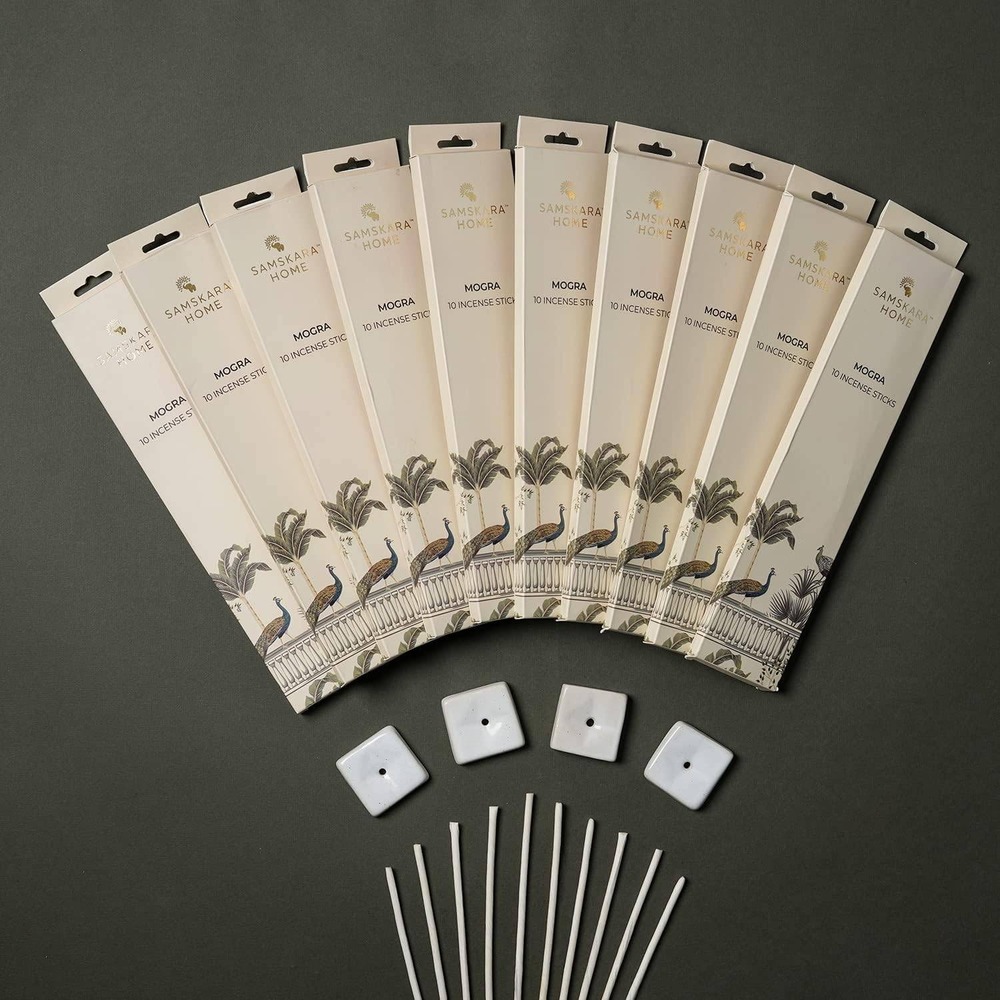 Samskara Home Mogra Cellulose Incense Sticks 100 Count Combo Pack Eco Friendly